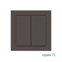 Ekinex Клавиша 71 прямоугольная вертикальная, EK-T2R-FCC,  2 шт,  материал - Fenix NTM,  цвет - Какао Ориноко