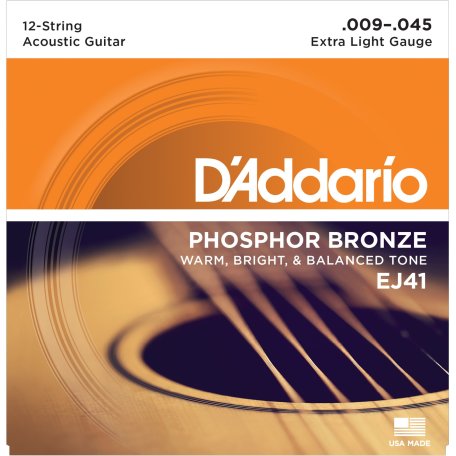 Струны для 12-струнной акустической гитары DAddario EJ41