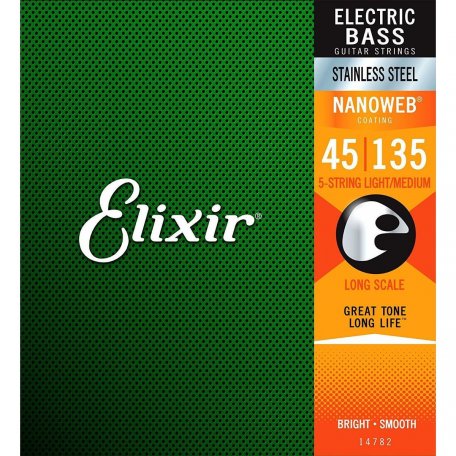 Струны Elixir 14782 NanoWeb Medium 45-135