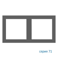 Ekinex Плата 71, EK-P2S-FGB,  2 поста (60х60),  материал - Fenix NTM,  цвет - Серый Бромо