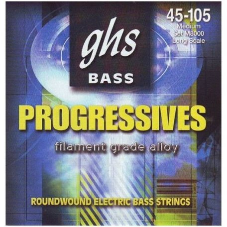 Струны для бас-гитары GHS M8000 (45-105) Progressives