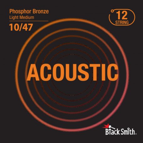 Струны для 12 струнной акустической гитары BlackSmith Phosphor Bronze Light Medium 10/47