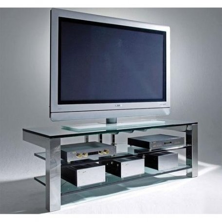 Подставка под ТВ и HI-FI Schroers Focus 110 silver grey/clear glass