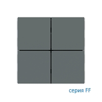 Ekinex Клавиши FF, EK-TQQ-FVC,  Fenix NTM,  квадратные (4 шт),  отделка - Зеленый Коммодор