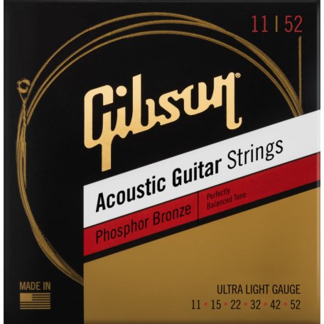 Струны Gibson Phosphor Bronze Acoustic Guitar Strings Ultra-Light струны для акустической гитары