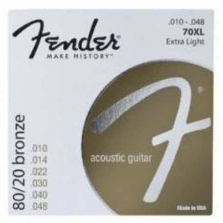 Струны для акустической гитары FENDER STRINGS NEW ACOUSTIC 70XL 80/20 BRNZ BALL END 10-48