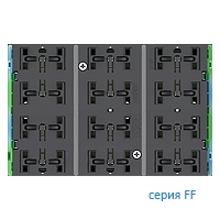 Ekinex Выключатель FF 6-и клавишный  EK-EB2-TP,  подсветка - синий/зеленый