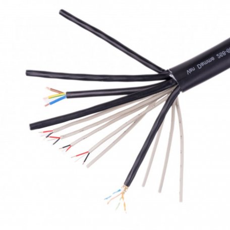 Гибридный кабель Van Damme 8 x AES + 4 x Cat 6A F/UTP + 1 x 3x2.5мм2 TourCat чёрный (268-662-084)