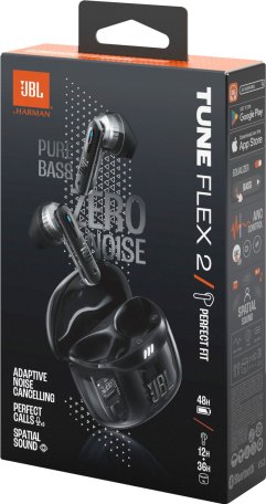 Купить Наушники беспроводные JBL Tune Flex 2 Ghost Black в Москве
