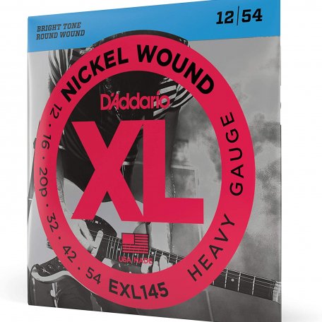 Струны DAddario EXL145 NICKEL WOUND, HEAVY, PLAIN 3RD 12-54.