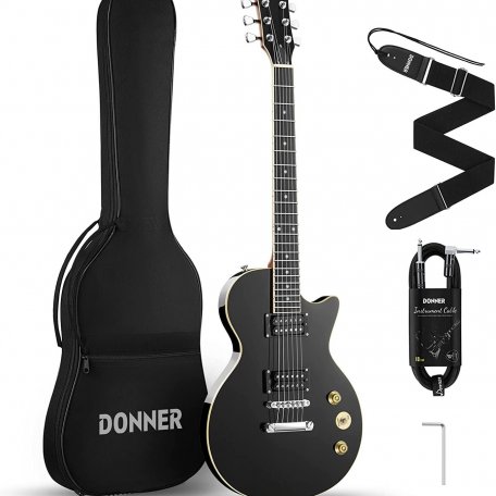 Электрогитара Donner LP-124 Black (чехол в комплекте)