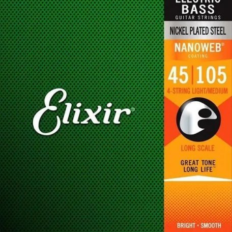 Струны Elixir 14077 NanoWeb Medium 45-105