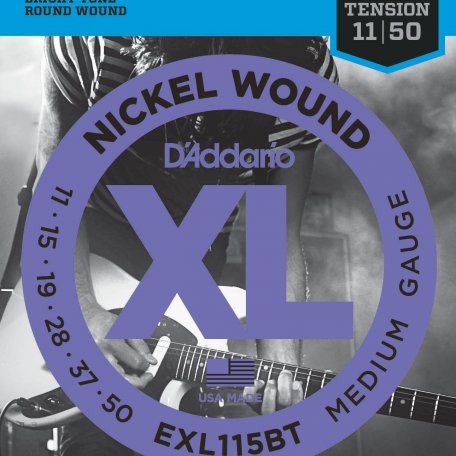 Струны DAddario EXL115BT NICKEL WOUND, BALANCED TENSION MEDIUM, 11-50 струны для электрогитары, 11-50