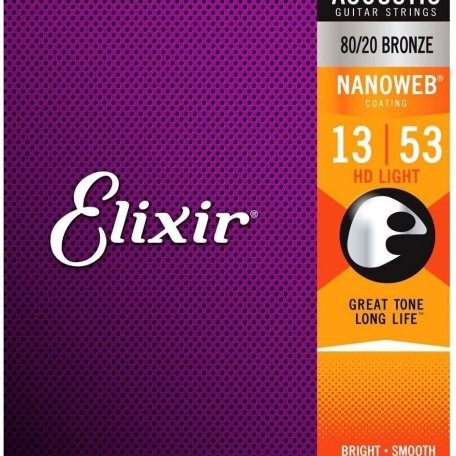 Струны Elixir 11182 NanoWeb HD Light 13-53 80/20