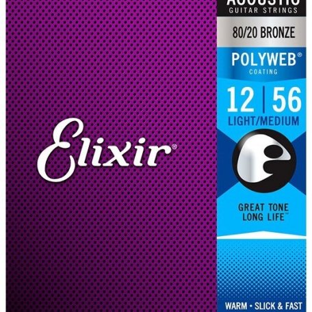 Струны Elixir 11075 PolyWeb Light-Medium 12-56 80/20