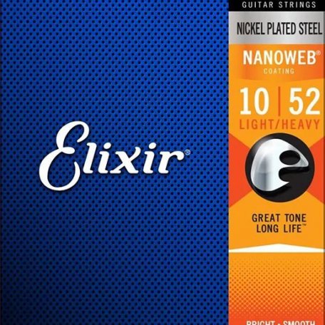 Струны Elixir 12077 NanoWeb Light-Heavy 10-52