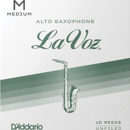 Трости DAddario WOODWINDS RJC10MD La Voz Alto Saxophone Reeds, MED, 10 BX