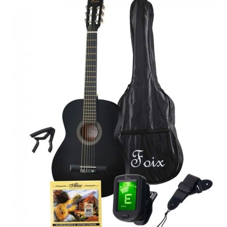 Классическая гитара Foix FCG-2039CAP-BK-MAT (аксессуары в комплекте)
