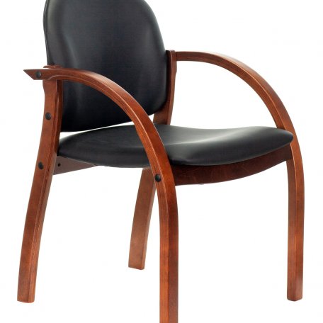 Кресло Бюрократ ДЖУНО (Chair ДЖУНО black eco.leather legs wood)