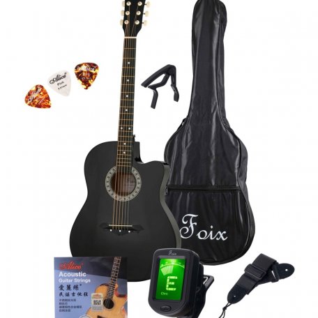 Акустическая гитара Foix FFG-2039CAP-BK (аксессуары в комплекте)