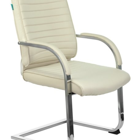 Кресло Бюрократ T-8010N-LOW-V/IVORY (Office chair T-8010N-LOW-V ivory OR-10 eco.leather low back runners metal хром)