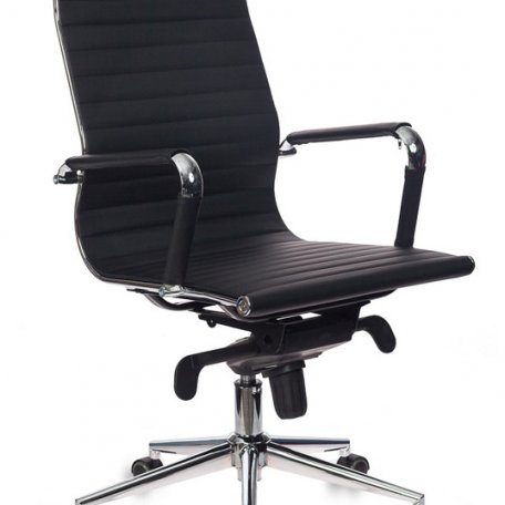 Кресло Бюрократ CH-883MB/BLACK (Office chair CH-883MB black eco.leather cross metal хром)