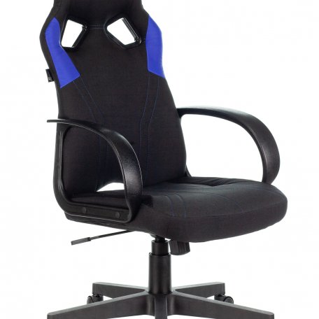 Кресло Zombie RUNNER BLUE (Game chair RUNNER black/blue textile/eco.leather cross plastic)