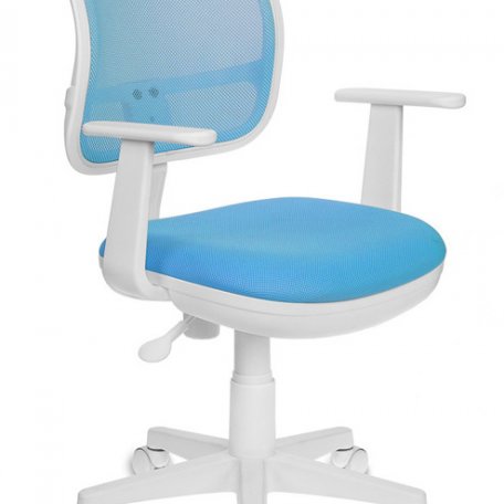 Кресло Бюрократ CH-W797/LB/TW-55 (Children chair CH-W797 blue seatblue TW-55 mesh/fabric cross plastic plastik белый)