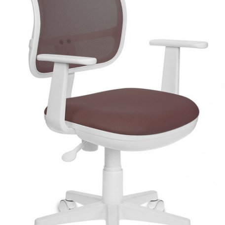 Кресло Бюрократ CH-W797/BR/TW-14C (Children chair CH-W797 brown seatbrown TW-14C mesh/fabric cross plastic plastik белый)