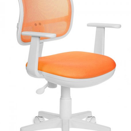 Кресло Бюрократ CH-W797/OR/TW-96-1 (Children chair Ch-W797 orange seatorange TW-96-1 mesh/fabric cross plastic plastik белый)