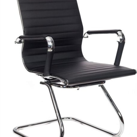 Кресло Бюрократ CH-883-LOW-V/BLACK (Office chair CH-883-LOW-V black eco.leather low back runners metal хром)