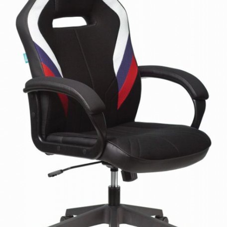 Кресло Zombie VIKING 3 AERO RUS (Game chair VIKING 3 AERO white/blue/red seatblack textile/eco.leather cross plastic)