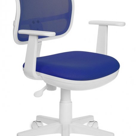 Кресло Бюрократ CH-W797/BL/TW-10 (Children chair Ch-W797 blue seatblue TW-10 mesh/fabric cross plastic plastik белый)