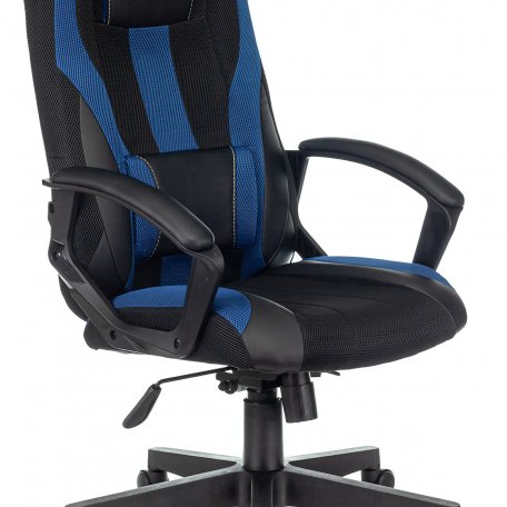 Кресло Zombie 9 BLUE (Game chair 9 black/blue textile/eco.leather cross plastic)