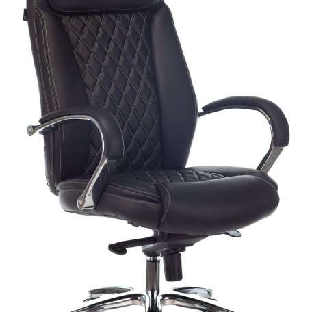 Кресло Бюрократ T-9924SL/BLACK (Office chair T-9924SL black leather cross metal хром)