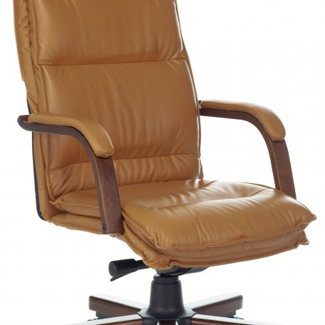 Кресло Бюрократ T-9927WALNUT/MUSTARD (Office chair T-9927WALNUT mustard leather cross metal/wood)