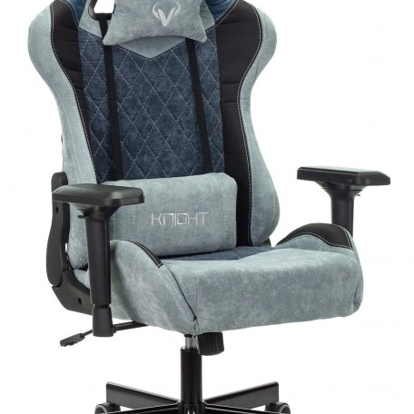 Кресло Zombie VIKING 7 KNIGHT BL (Game chair VIKING 7 KNIGHT Fabric blue textile/eco.leather headrest cross metal)