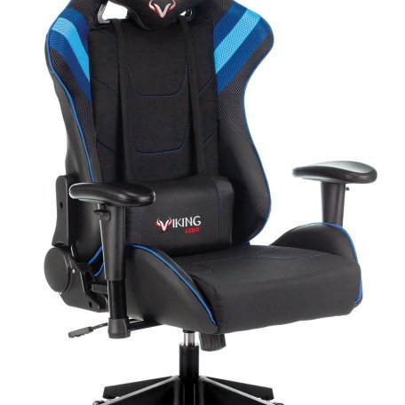 Кресло Zombie VIKING 4 AERO BLUE (Game chair VIKING 4 AERO black/blue textile/eco.leather headrest cross plastic)