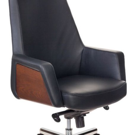 Кресло Бюрократ _ANTONIO/BLACK (Office chair _Antonio black leather cross aluminum)