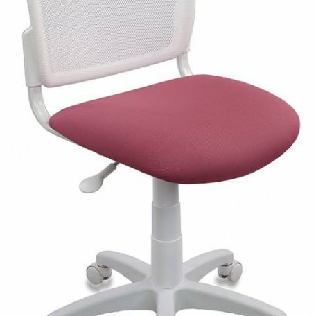 Кресло Бюрократ CH-W296NX/26-31 (Children chair CH-W296NX white TW-15 seatpink 26-31 mesh/fabric cross plastic plastik белый)