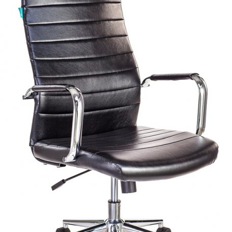Кресло Бюрократ KB-9N/ECO/BLACK (Office chair KB-9N/ECO black eco.leather headrest cross metal хром)