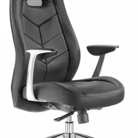 Кресло Бюрократ _ZEN/BLACK (Office chair _Zen black leather cross aluminum)