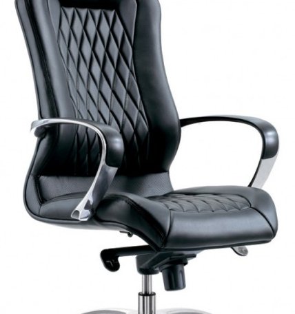 Кресло Бюрократ AURA/BLACK (Office chair _Aura black leather cross aluminum)