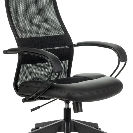 Кресло Бюрократ CH-608/BLACK (Office chair CH-608 black TW-01 seatblack TW-11 eco.leather/gauze headrest cross plastic)