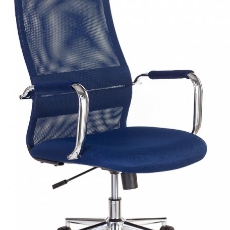 Кресло Бюрократ KB-9N/DB/TW-10N (Office chair KB-9N blue TW-05N TW-10N mesh/fabric headrest cross metal хром)
