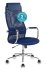 Кресло Бюрократ KB-9N/DB/TW-10N (Office chair KB-9N blue TW-05N TW-10N mesh/fabric headrest cross metal хром) фото 5