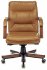 Кресло Бюрократ T-9927WALNUT-LOW/MUS (Office chair T-9927WALNUT-LOW mustard leather low back cross metal/wood) фото 2