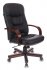 Кресло Бюрократ T-9908/WALNUT (Office chair T-9908 black leather cross metal/wood) фото 1
