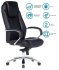 Кресло Бюрократ T-9923SL/BLACK (Office chair T-9923SL black leather cross metal хром) фото 2