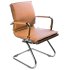 Кресло Бюрократ CH-993-LOW-V/CAMEL (Office chair Ch-993-Low-V light brown eco.leather low back runners metal хром) фото 1